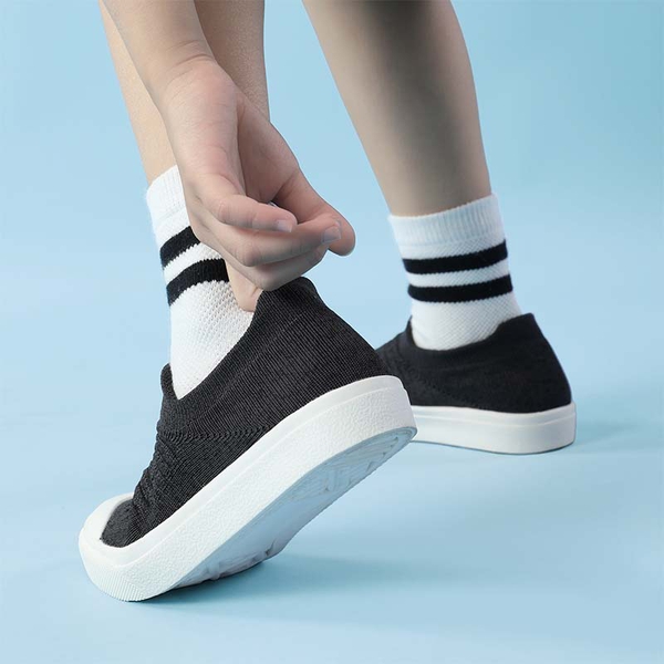 Kids Slip On Machine Washable Sneakers - DARK GREY - 1